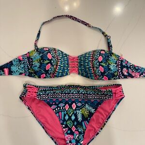 Lilly Pulitzer Pink and Blue Patterned Bikini
